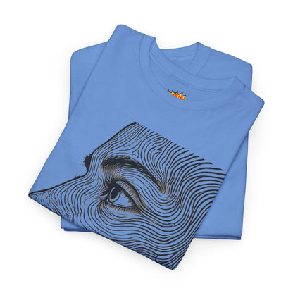 Human Face Profile Line Drawing Graphic Art Tee Shirt