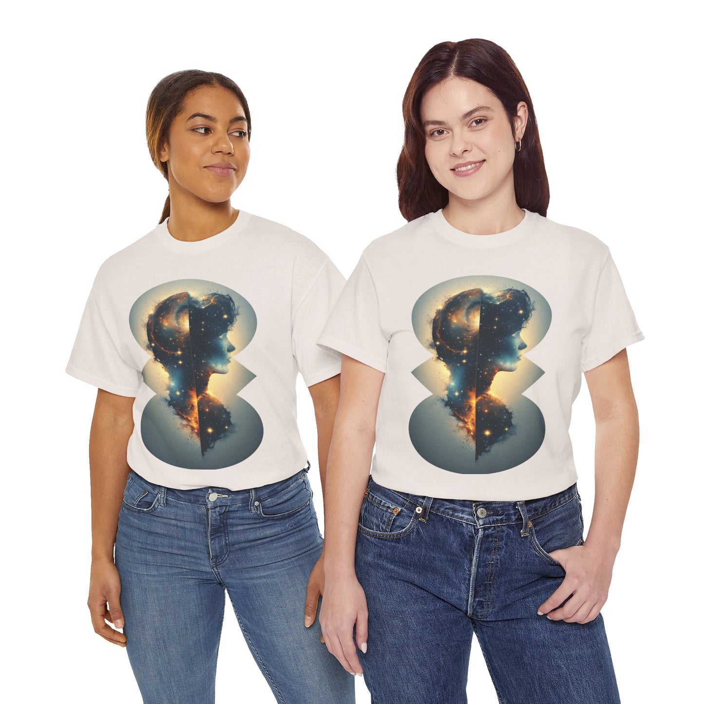 Cosmic Silhouette Galaxy Graphic Art Tee Shirt *Multiple Colors*