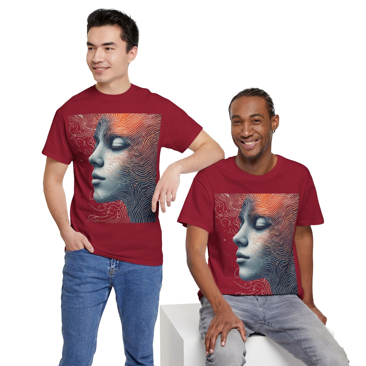 Graphic Art Face Tee Shirt *Multiple Colors*