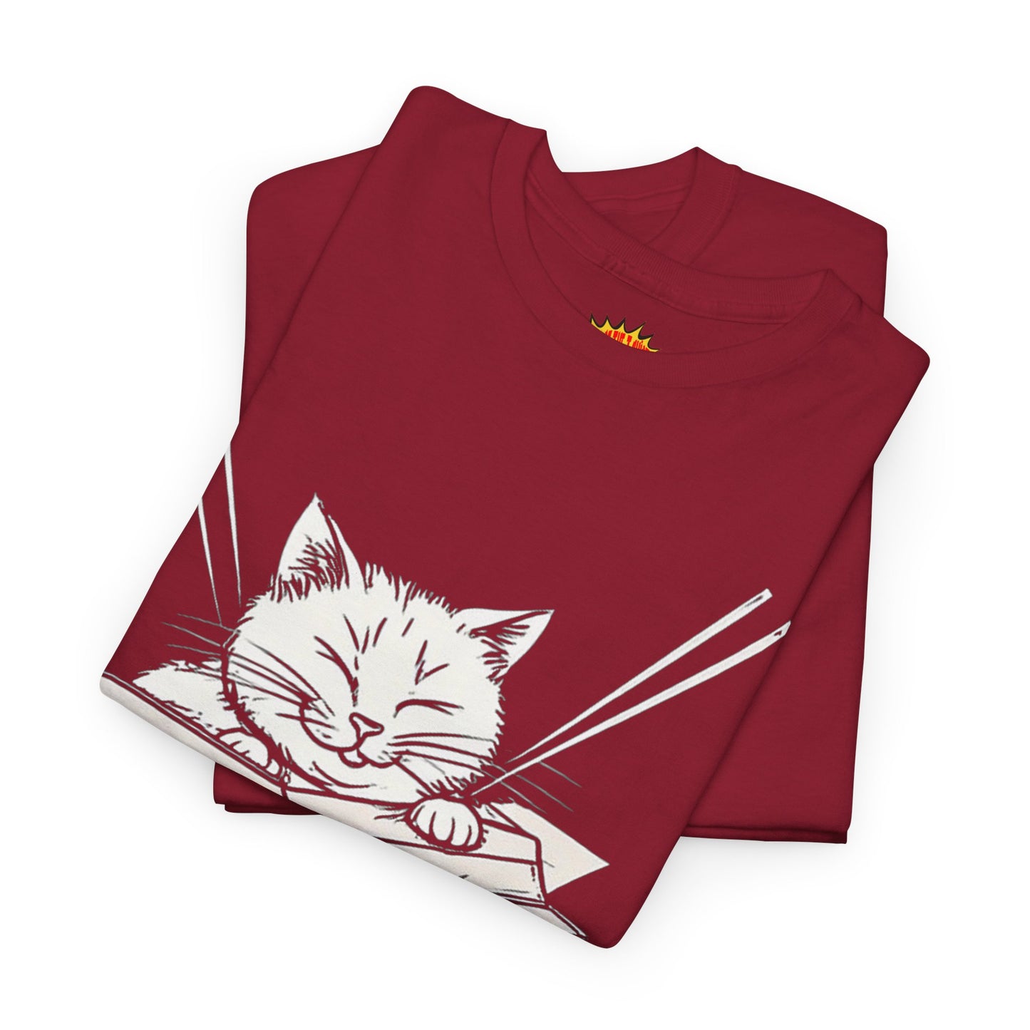 Cat w/Box + Yarn Ball Art Drawing Tee Shirt *Multiple Colors*