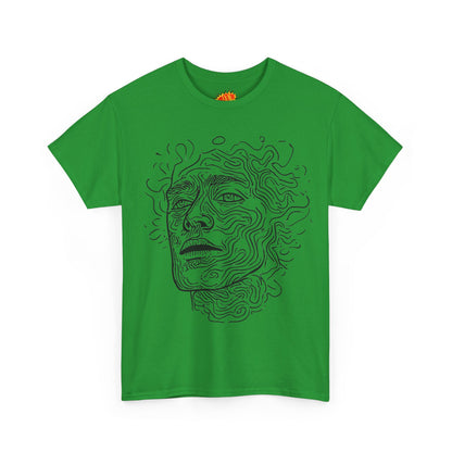 Human Face Line Drawing Portrait Graphic Art Tee Shirt