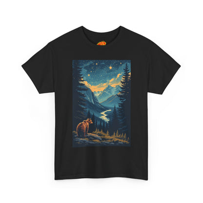 Grizzly Bear Mountain Valley Scene T-Shirt