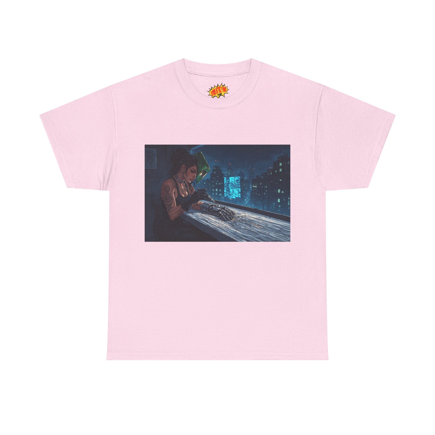 Cyberpunk Women w/Cybernetic Hand Scene T-Shirt *Multiple Colors*