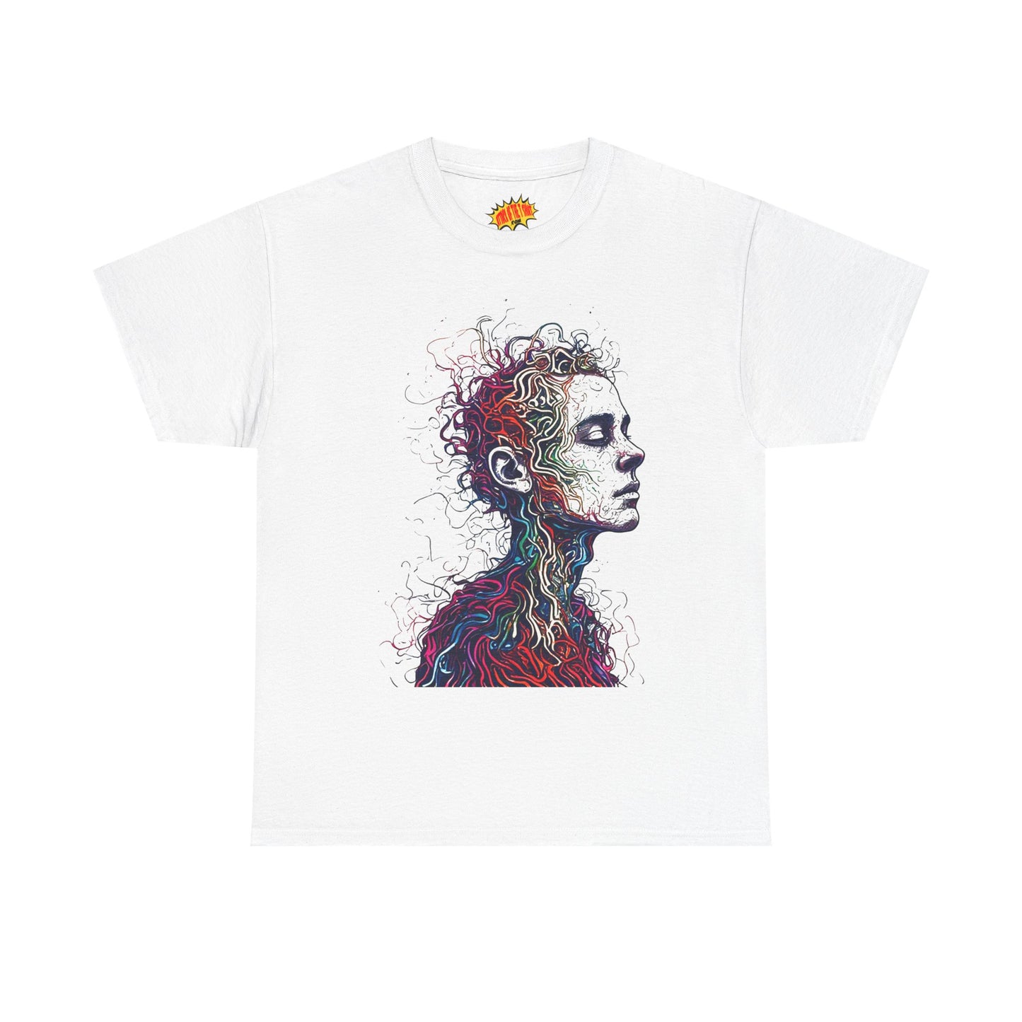 Multicolor Line Drawing Human Graphic Art Tee Shirt *Multiple Colors*