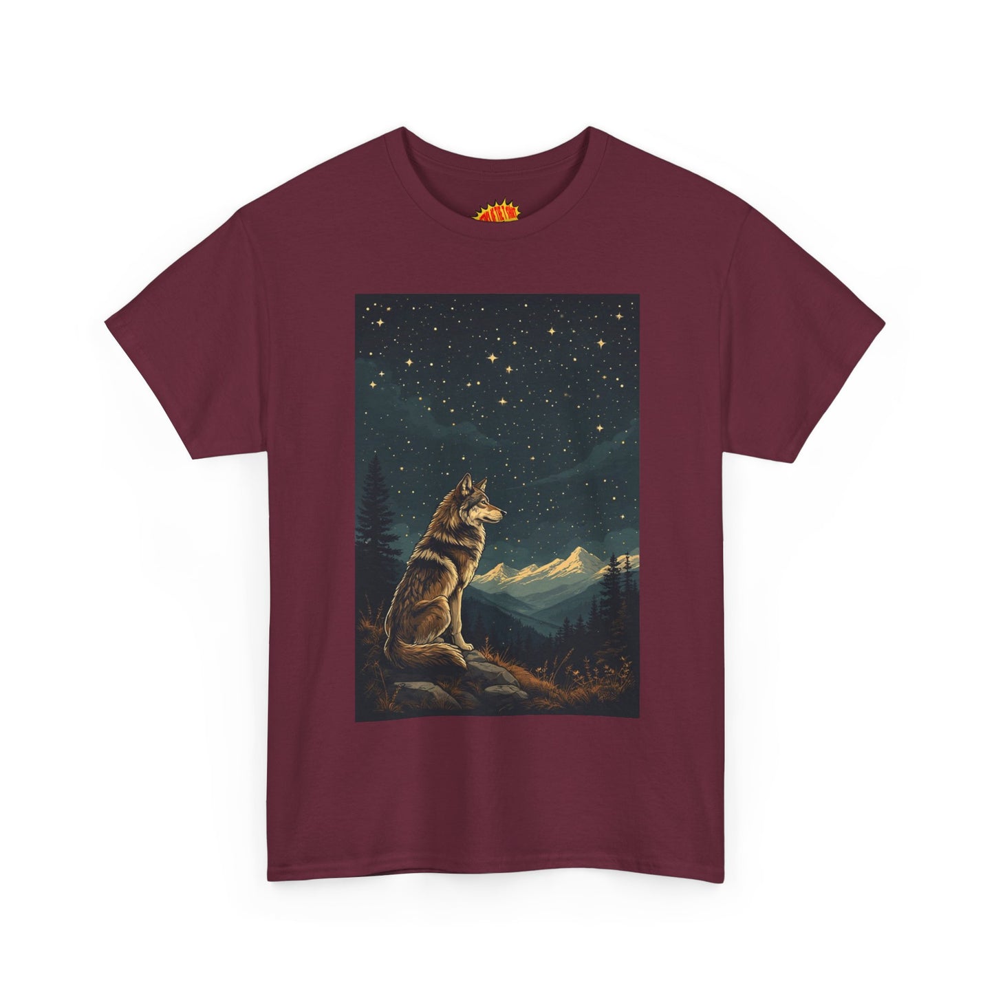 Mountain Wolf with Starry Night T-Shirt *Multiple Colors*