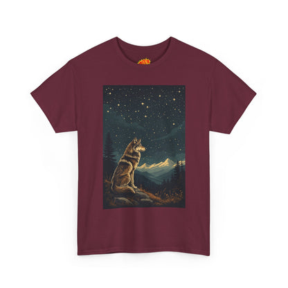 Mountain Wolf with Starry Night T-Shirt