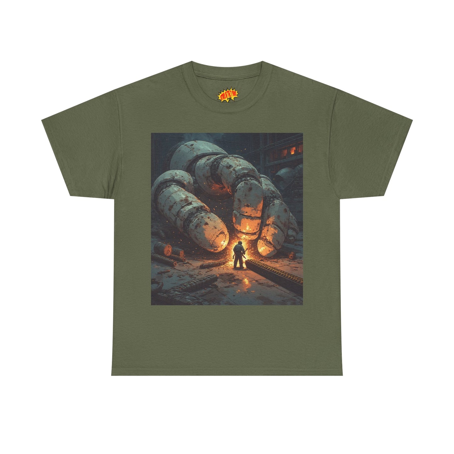 Anime Factory Welder w/Giant Robot Mech Hand T-Shirt *Multiple Colors*