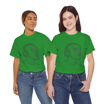 Line Drawing Portrait Graphic Music Art Tee Shirt