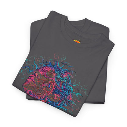 Line Drawing Multicolor Human Graphic Art Tee Shirt