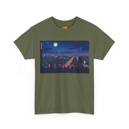 Anime Neon Cityscape w/Cats T-Shirt