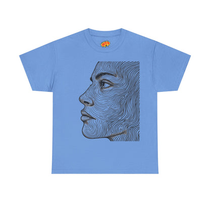 Human Face Profile Line Drawing Graphic Art Tee Shirt
