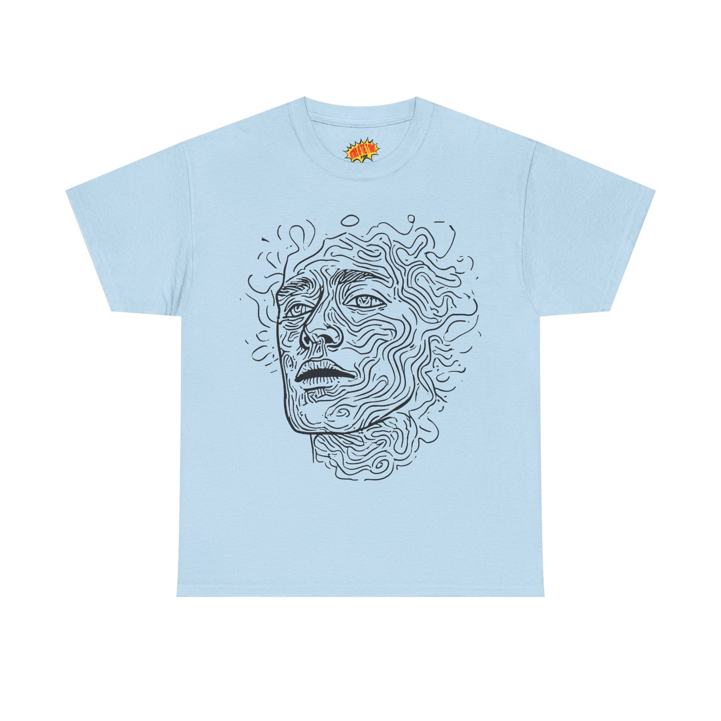 Human Face Line Drawing Portrait Graphic Art Tee Shirt *Multiple Colors*