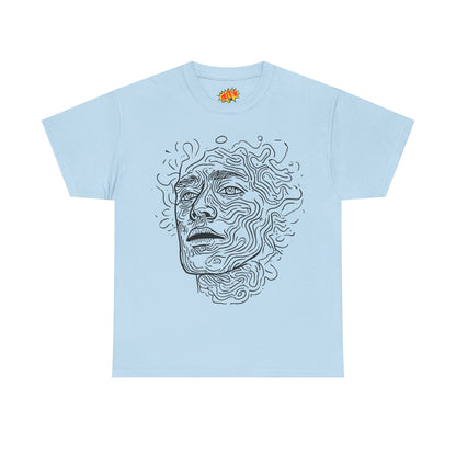 Human Face Line Drawing Portrait Graphic Art Tee Shirt