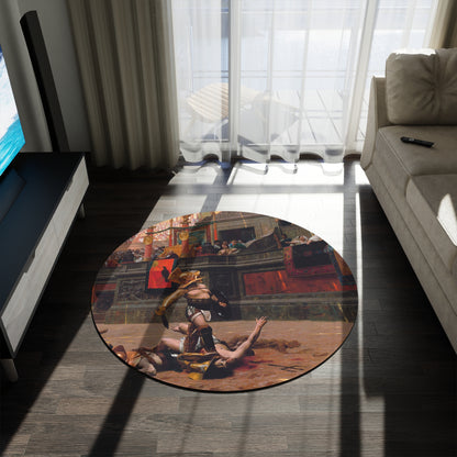 Pollice Verso, 1872 Gladiator Painting Area Rug - 60in Diameter Round Rug