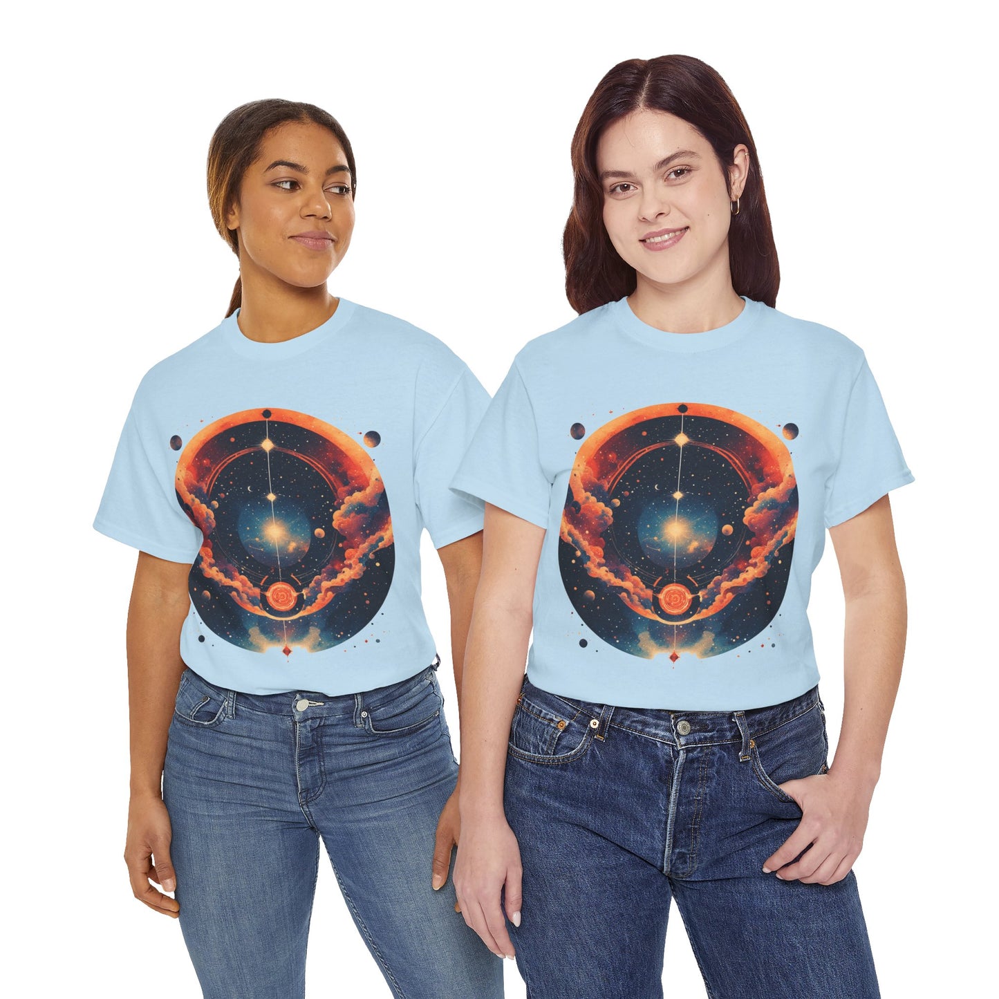 Round Galaxy Graphic Tee Shirt *Multiple Colors*