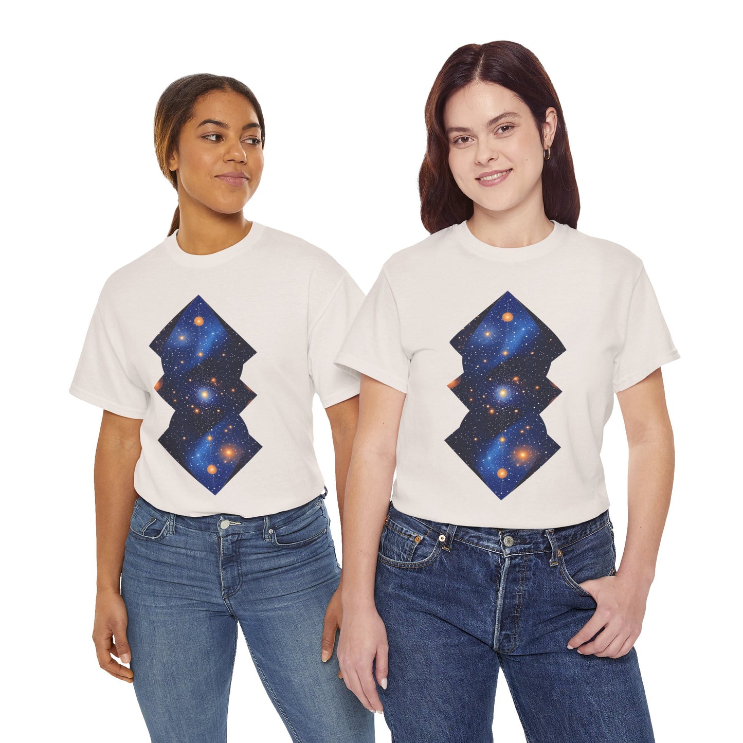 Geometric Shaped Galaxy Graphic Space Art Tee Shirt *Multiple Colors*