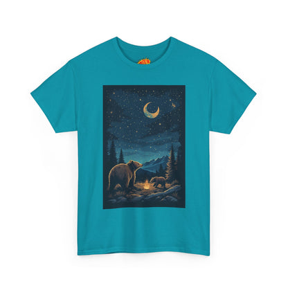 Grizzly Bear with Cub Night Scene T-Shirt