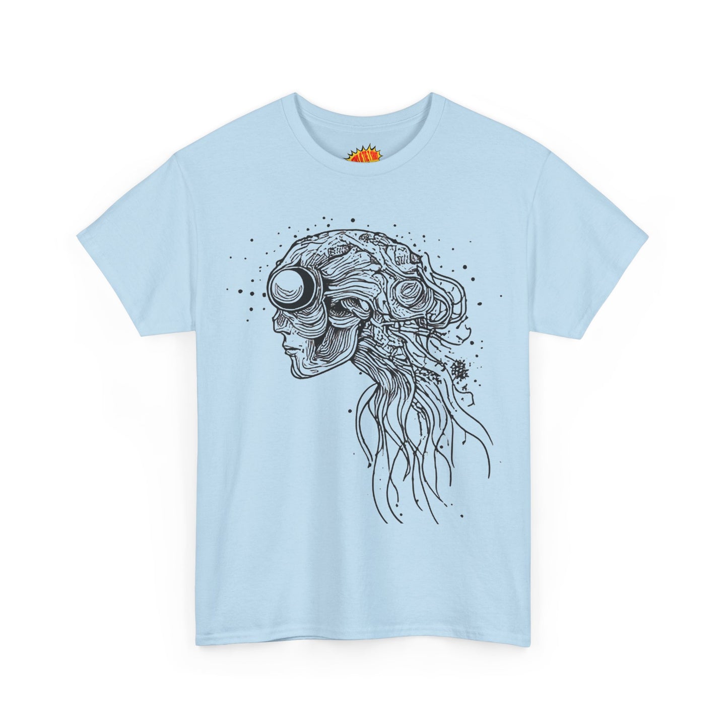 Humanoid Line Drawing Face Graphic Art Tee Shirt *Multiple Colors*