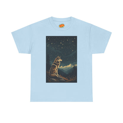 Mountain Wolf with Starry Night T-Shirt