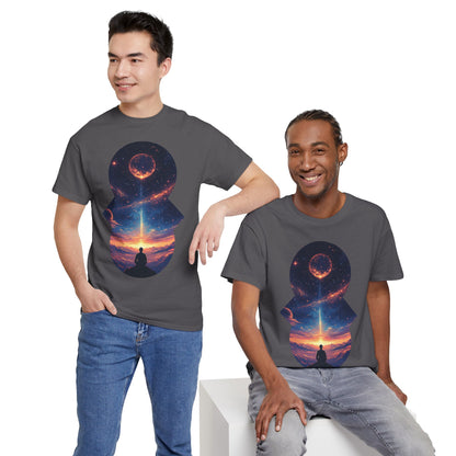 Cosmic Meditation w/Planet Space Graphic Art Tee Shirt