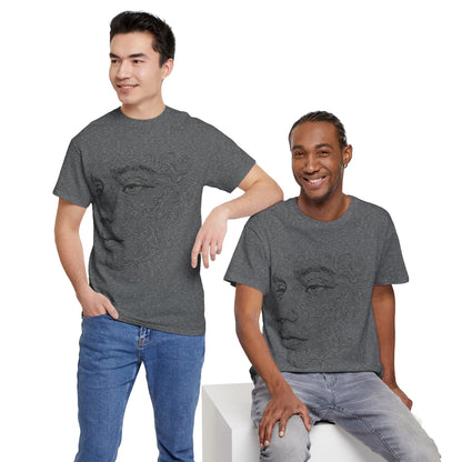 Human Face Silhouette Line Drawing Graphic Art Tee Shirt