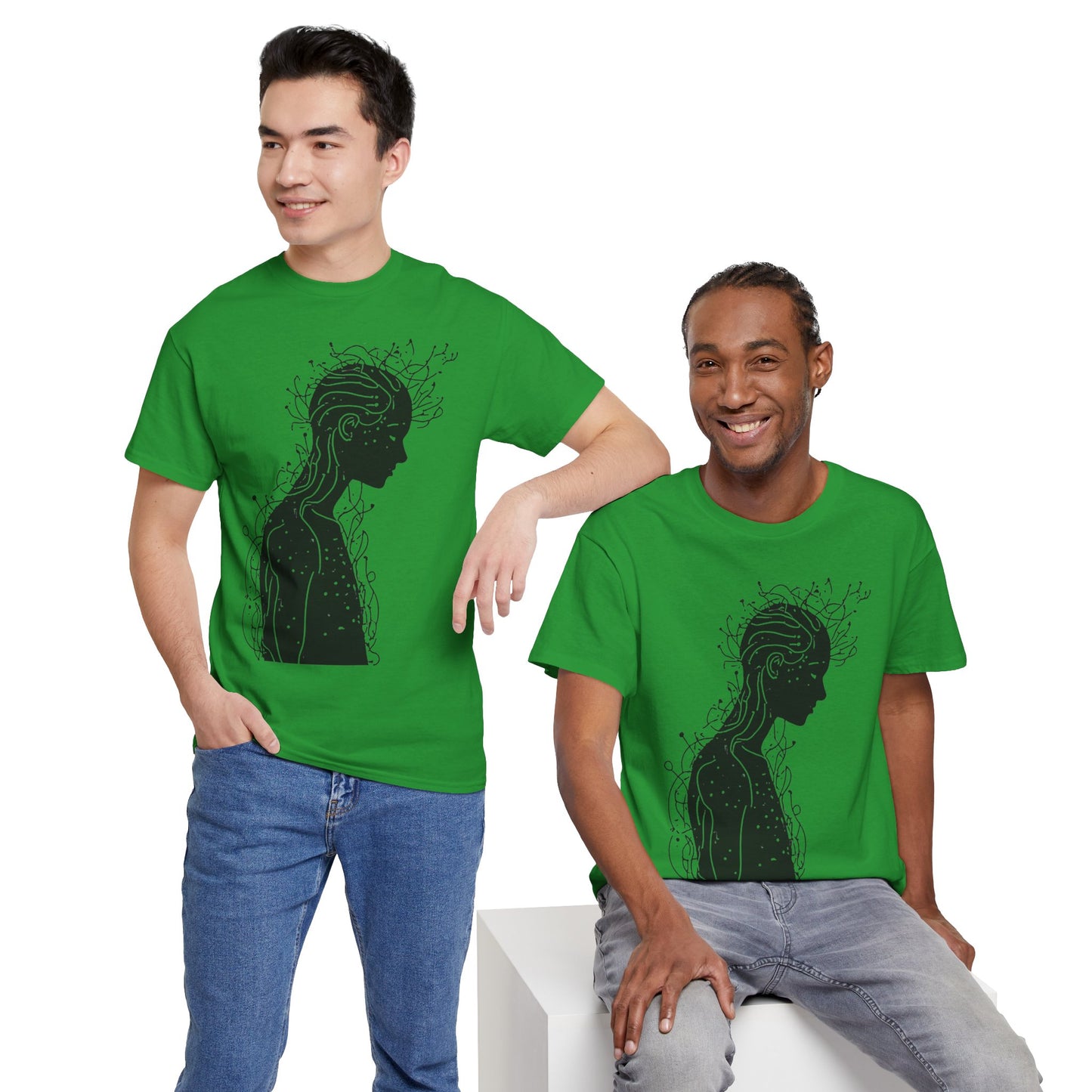 Human Silhouette Line Drawing Graphic Art Tee Shirt *Multiple Colors*