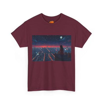 Neon City Anime Night Scene w/Cats T-Shirt