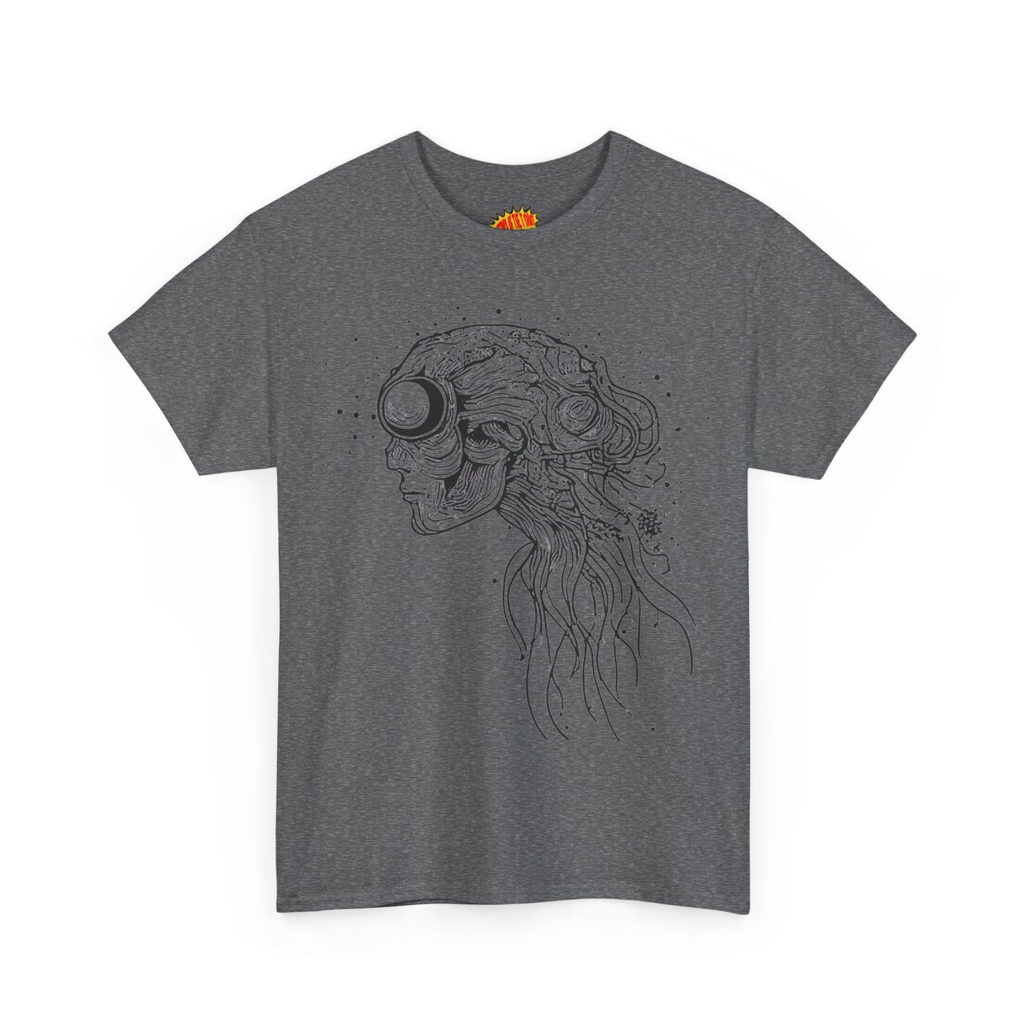 Humanoid Line Drawing Face Graphic Art Tee Shirt *Multiple Colors*