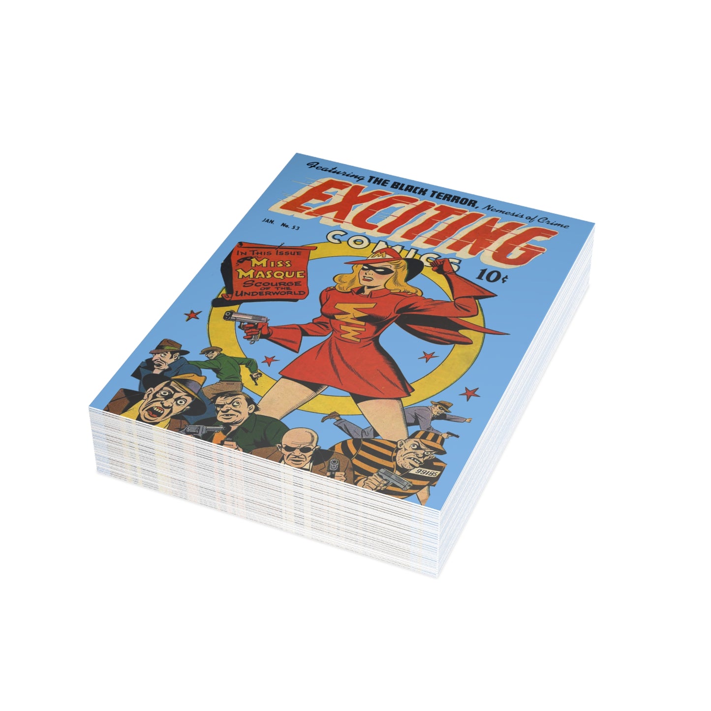 Exciting Comics #53 Feat. Miss Masque Postcards w/Envelopes