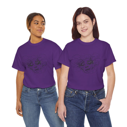 Abstract Face Line Drawing Graphic Art Tee Shirt
