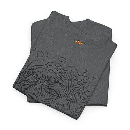 Human Face Line Drawing Portrait Graphic Art Tee Shirt