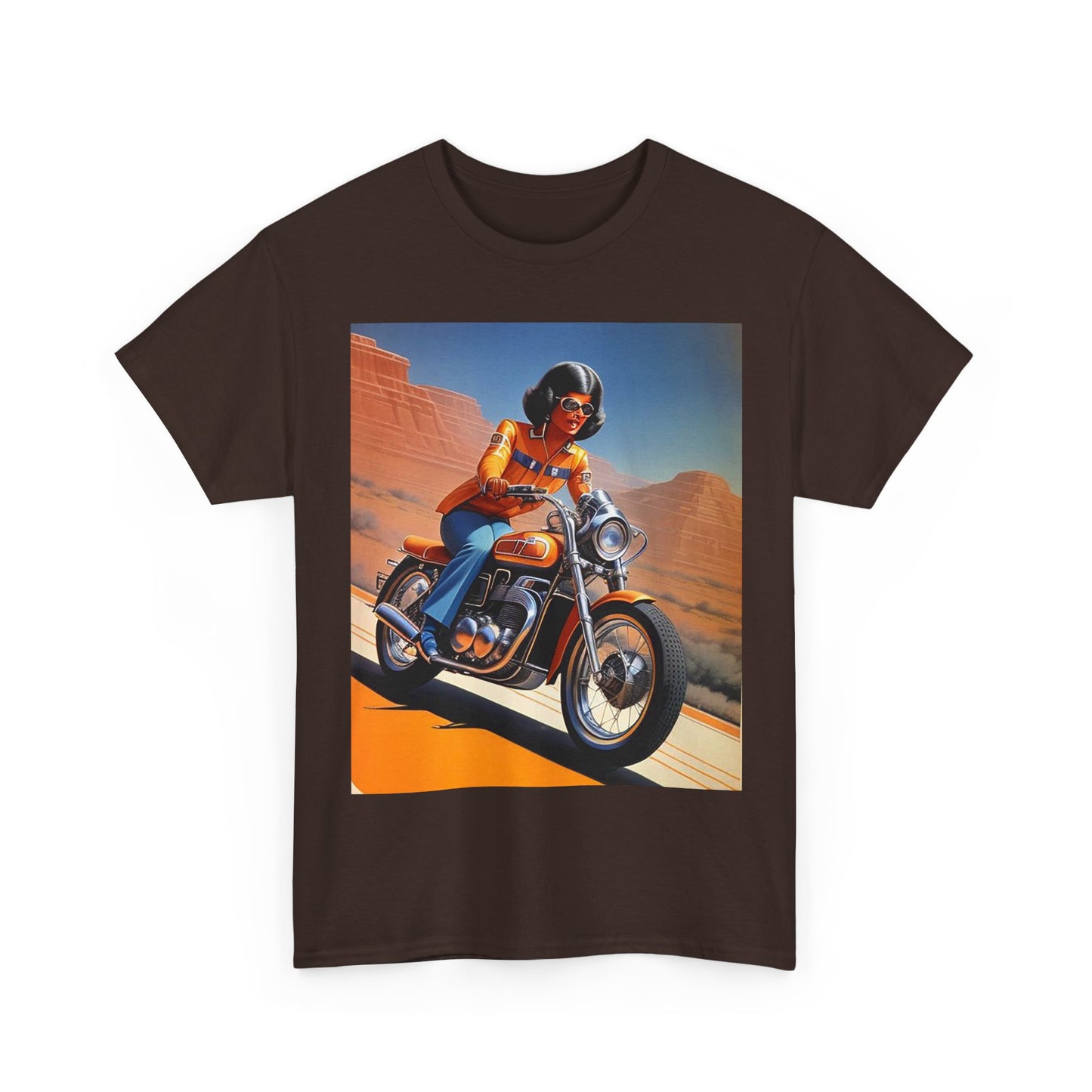Retro Motorcycle Lady T-Shirt *Multiple Colors*