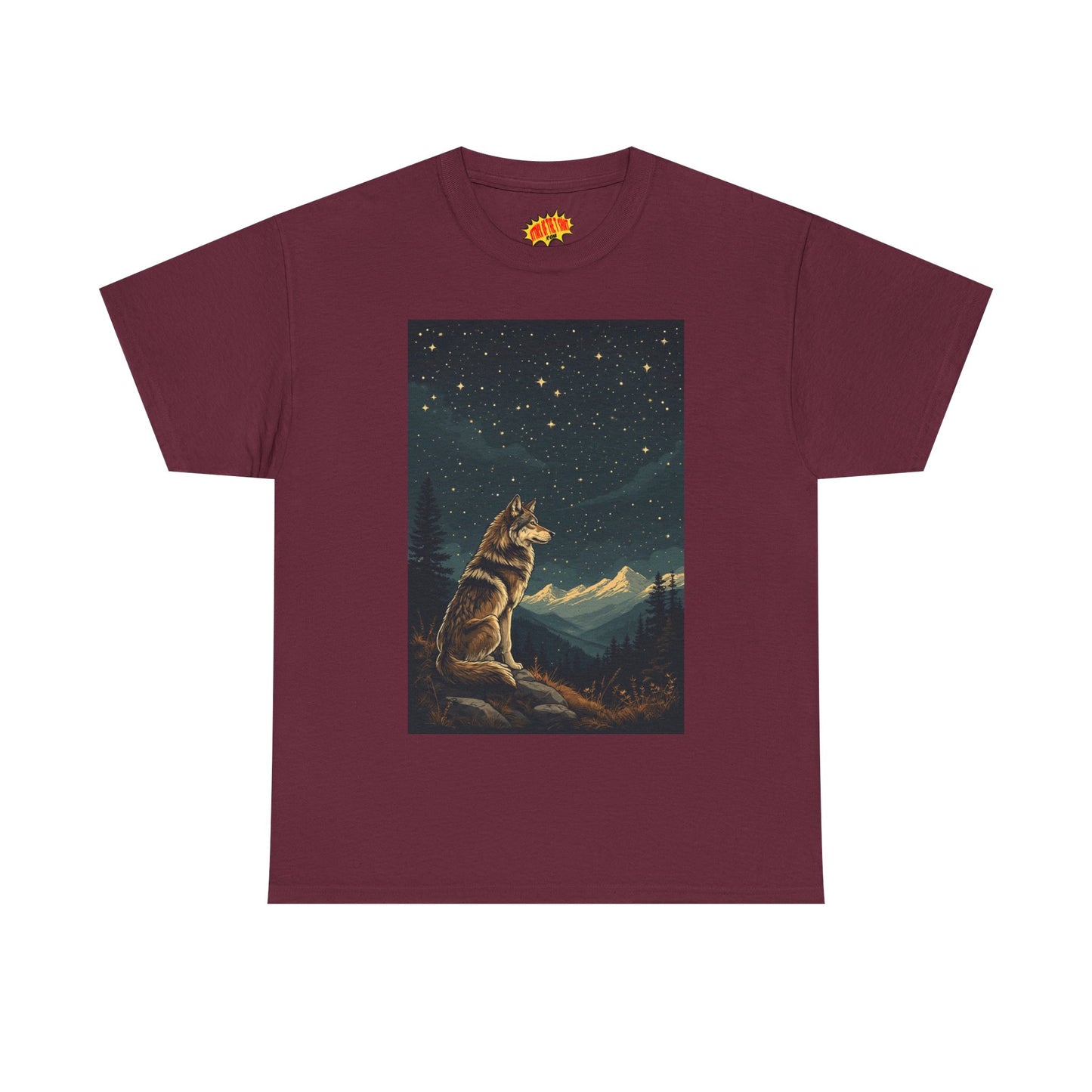 Mountain Wolf with Starry Night T-Shirt *Multiple Colors*