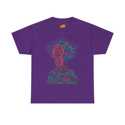 Line Drawing Multicolor Human Graphic Art Tee Shirt