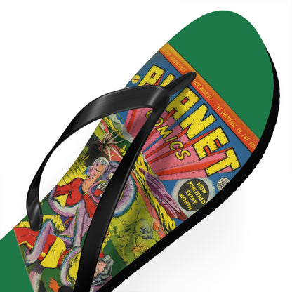Planet Comics #2 Flip Flops Green *Multiple Sizes Available*
