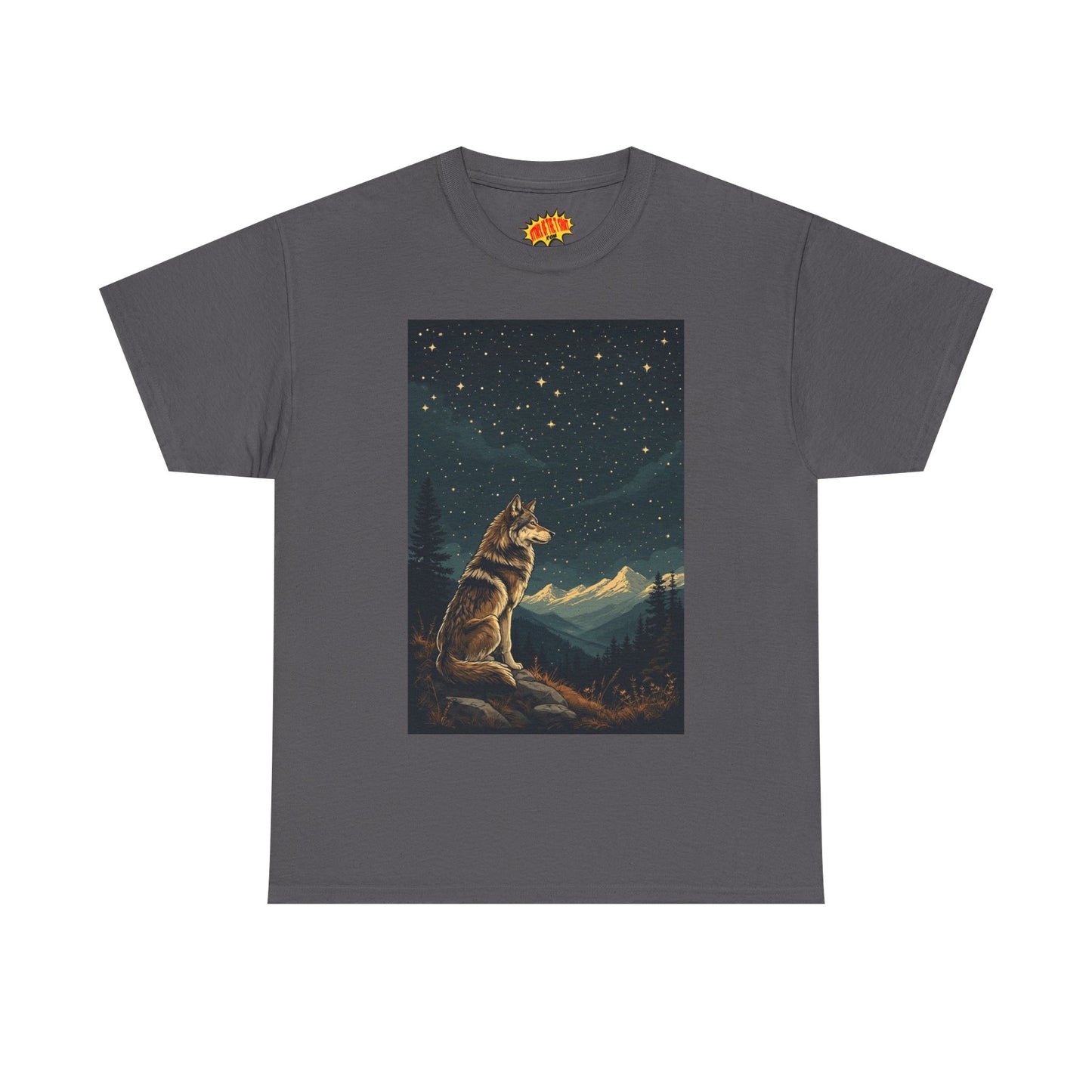 Mountain Wolf with Starry Night T-Shirt *Multiple Colors*