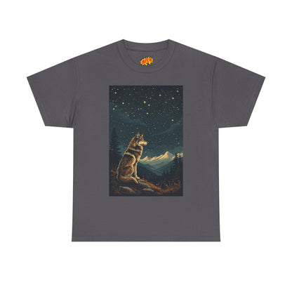Mountain Wolf with Starry Night T-Shirt