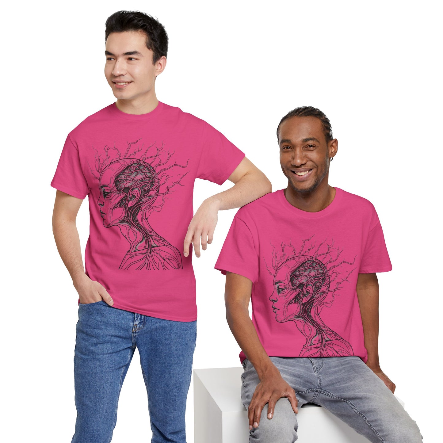Anatomy Line Drawing Face Graphic Art Tee Shirt *Multiple Colors*