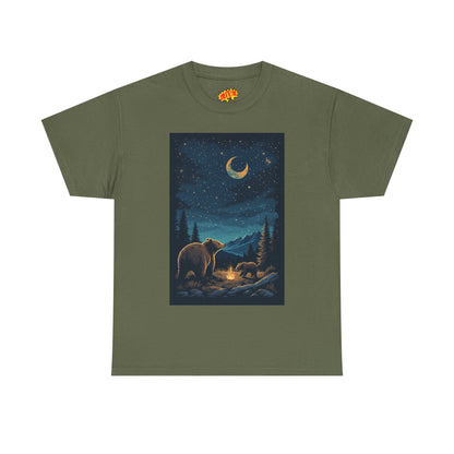 Grizzly Bear with Cub Night Scene T-Shirt