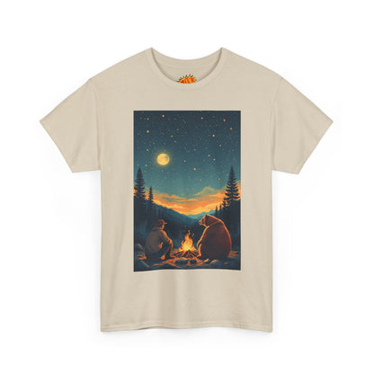 Mountain Man w/ Brown Bear Campfire Scene T-Shirt