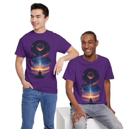 Cosmic Meditation w/Planet Space Graphic Art Tee Shirt