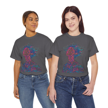 Line Drawing Multicolor Human Graphic Art Tee Shirt