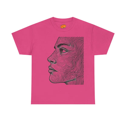 Human Face Profile Line Drawing Graphic Art Tee Shirt