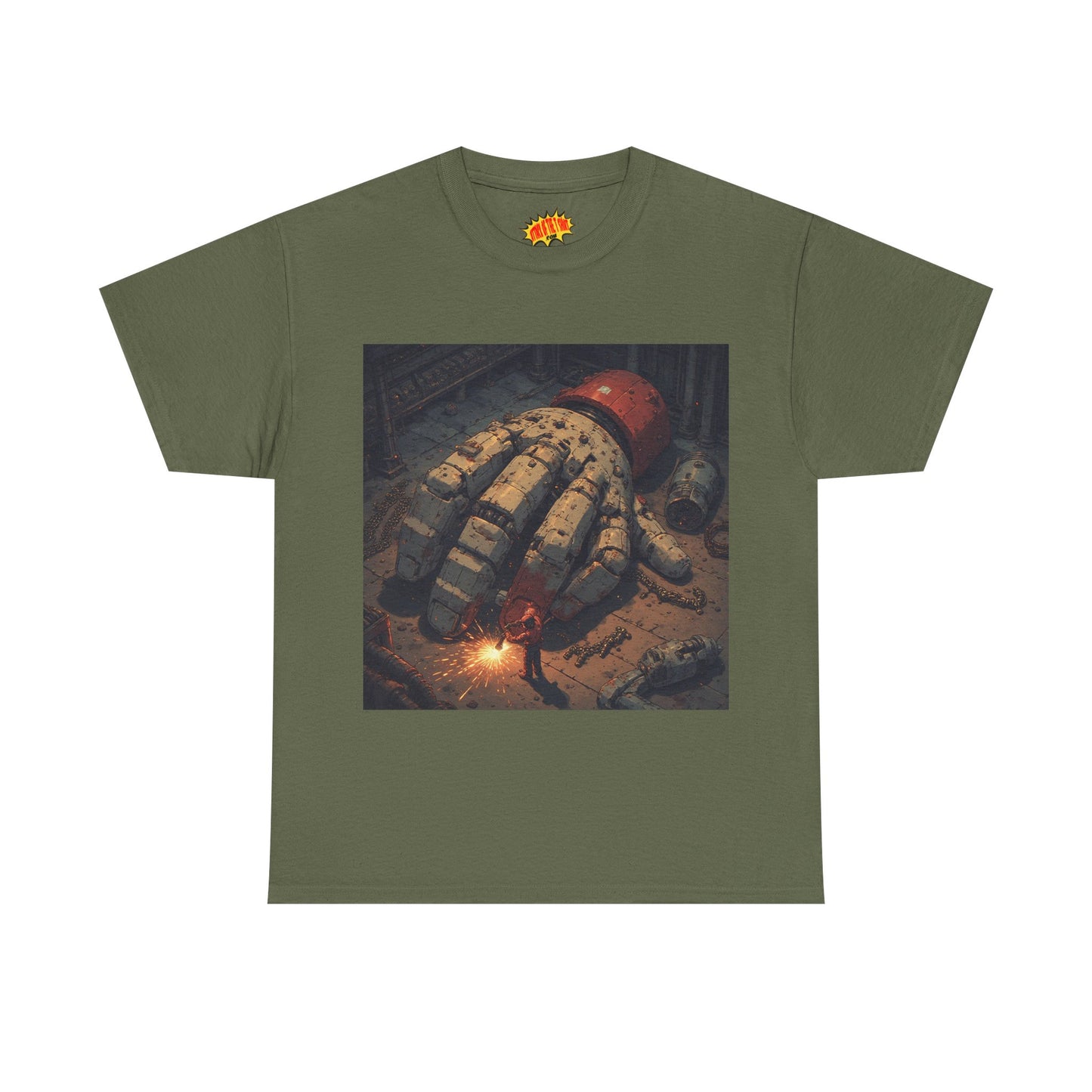 Anime Mech Factory Welder w/Giant Robot Hand T-Shirt *Multiple Colors*
