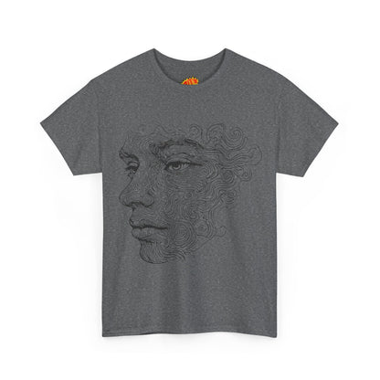 Human Face Silhouette Line Drawing Graphic Art Tee Shirt