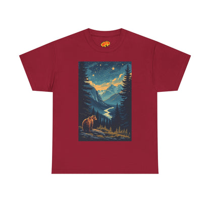 Grizzly Bear Mountain Valley Scene T-Shirt