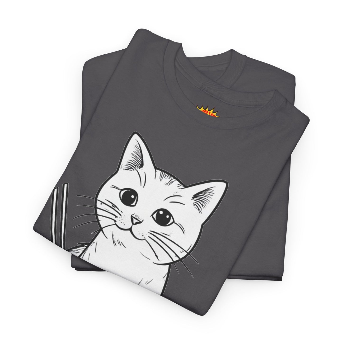 White Cat w/Yarn Ball Art Tee Shirt *Multiple Colors*