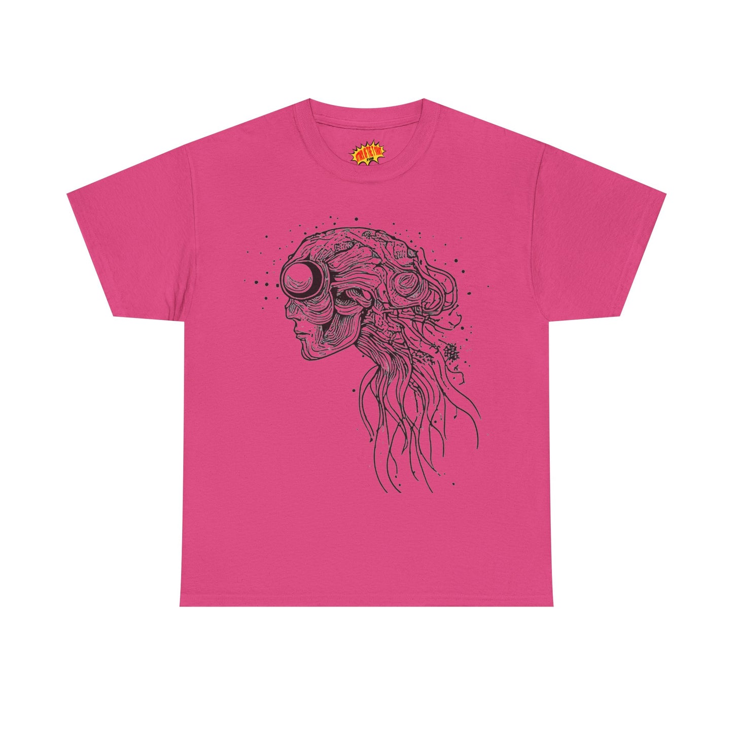 Humanoid Line Drawing Face Graphic Art Tee Shirt *Multiple Colors*