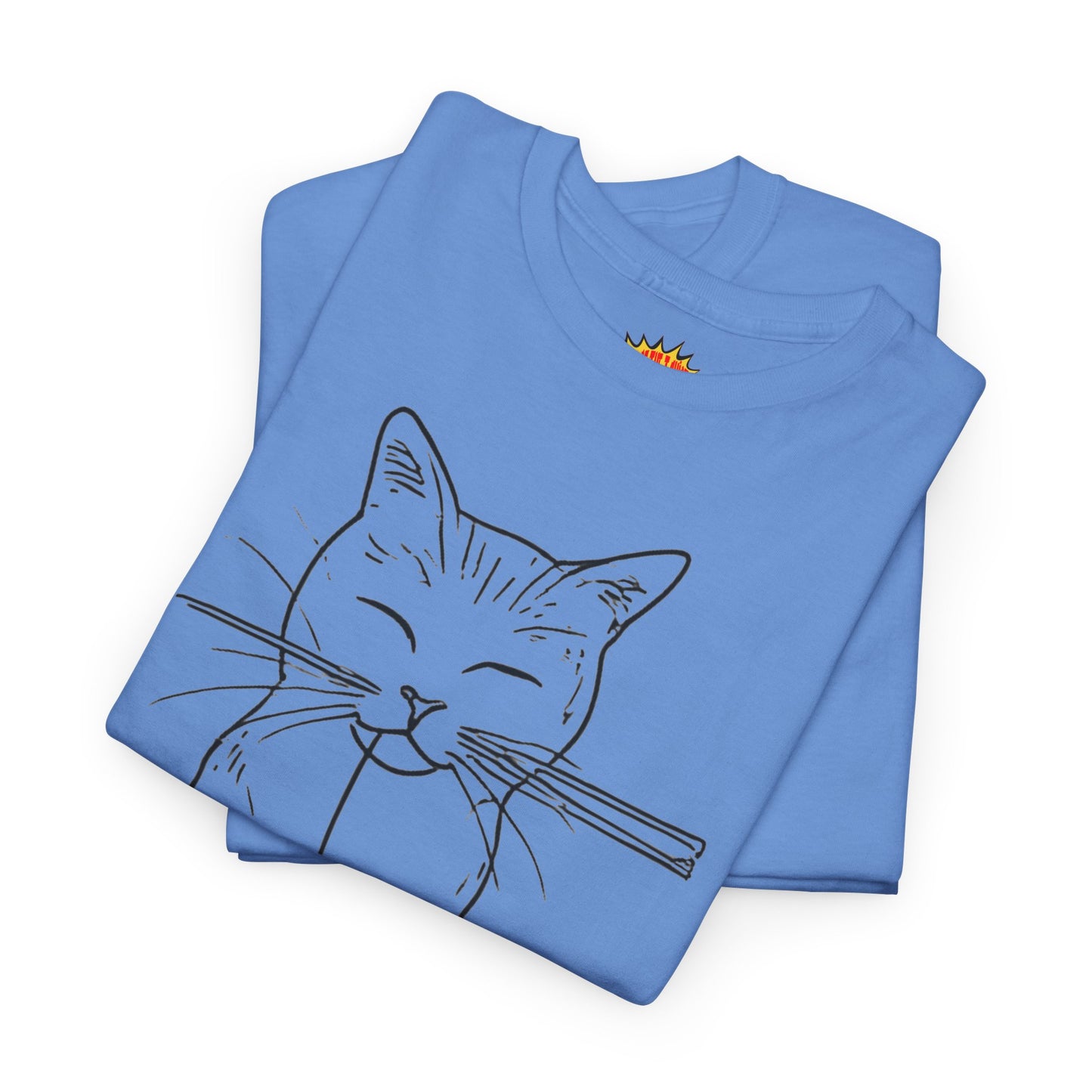 Cat w/Yarn Ball Line Art Drawing Tee Shirt *Multiple Colors*