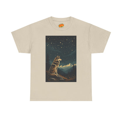Mountain Wolf with Starry Night T-Shirt